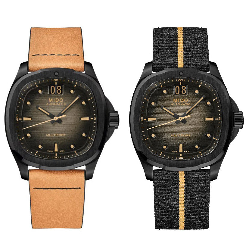 Montre Mido Multifort TV Big Date 40mm automatique acier gris finition PVD noir M049.526.36.081.00