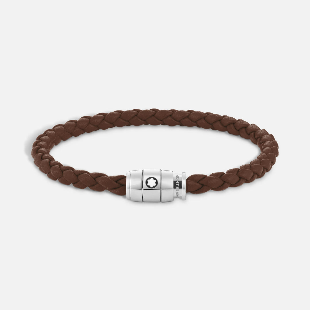 Montblanc 3-Ring-Stahlarmband und Meisterstück Brown Fawn-Leder, Größe L 13600268