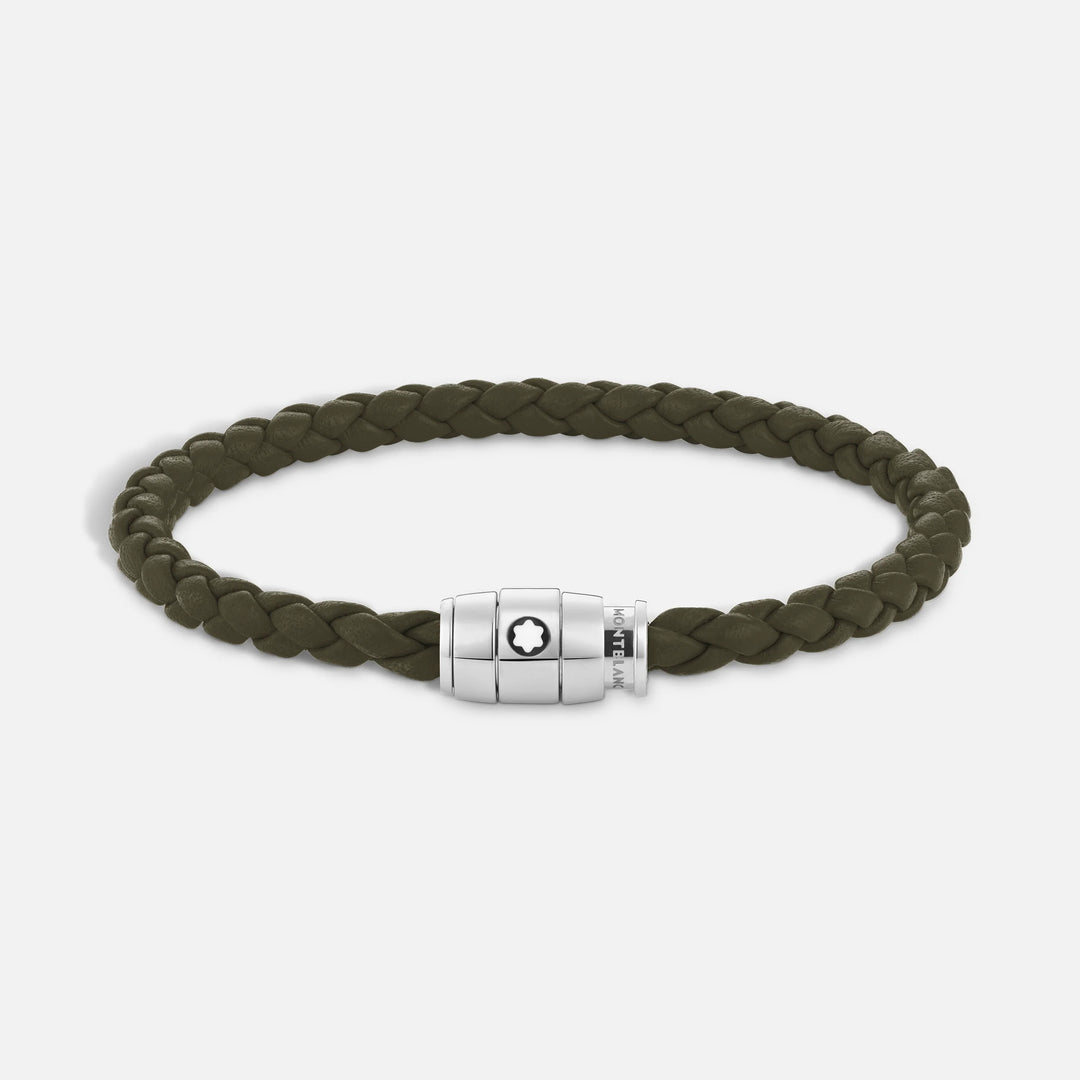 Montblanc 3-ring steel bracelet and Meisterstück Kaki leather size L 13600568