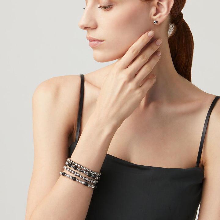 Giovanni Raspini Black Beeren Armband 925 Lava Stone 10490