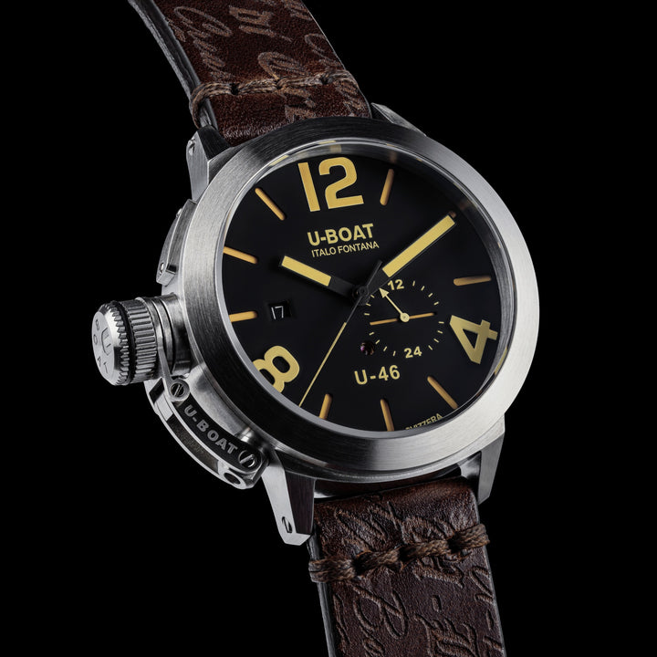 Montre U-BOAT Classic U-46 46mm acier automatique noir 4646