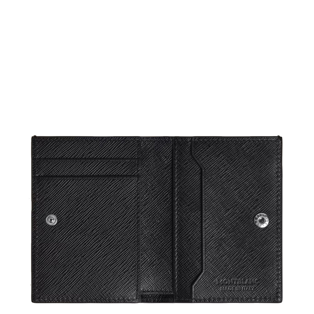Montblanc mini wallet 4 pockets Sartorial leather tweed blue 220382