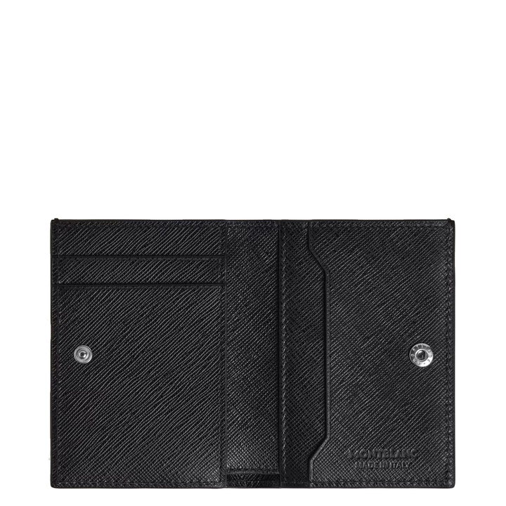 Montblanc mini wallet 4 pockets Sartorial leather tweed blue 220382