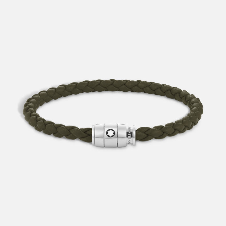 Montblanc stalen band met 3 ringen en Meisterstück Kaki leer maat S 13600360