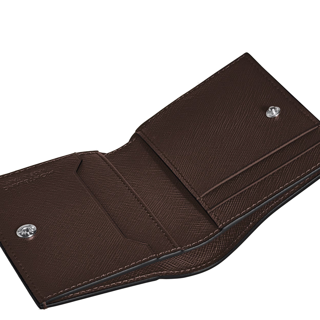 Montblanc portemonnee Mini 4 Pockets kleermakersleer ebbenhout kleur 222989