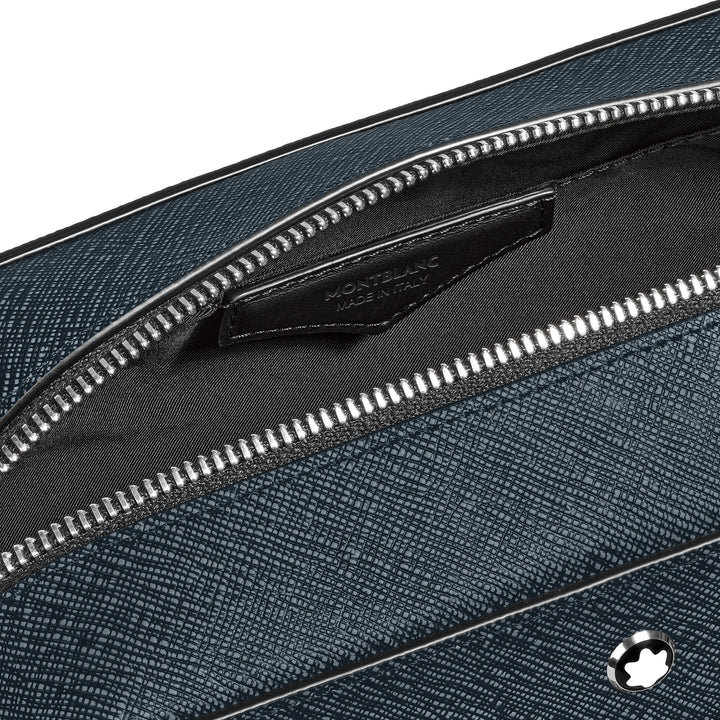 Montblanc Sartorial blaue Tweed-Clutch 220339