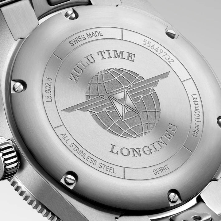 Montre Longines Spirit Zulu Time 39mm anthracite automatique acier L3.802.4.60.6