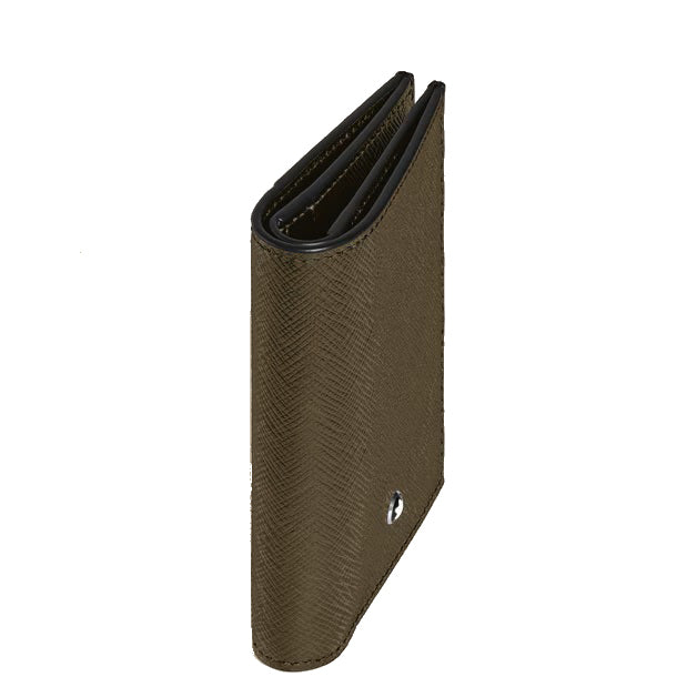 Montblanc mini portemonnee 4 vakken Klerenleer kaki 221508