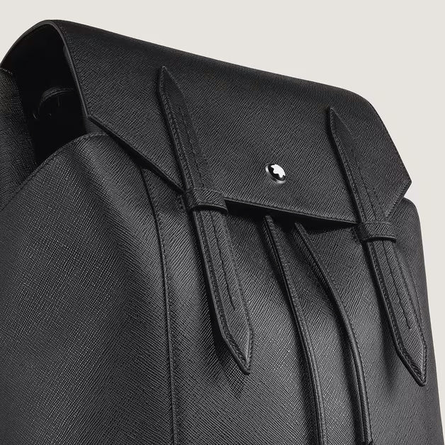 Sac à dos Montblanc moyen Sartorial en cuir noir 220421