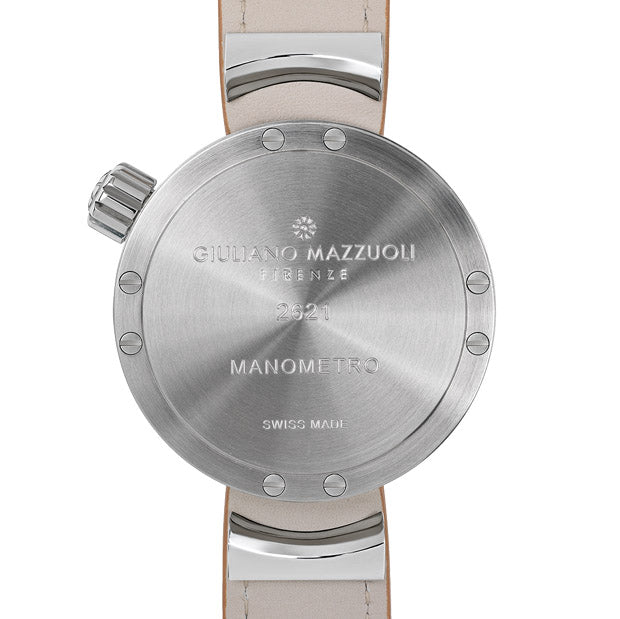 Giuliano Mazzuoli Uhr Manometer 45 mm blauer Automatikstahl MRP03N
