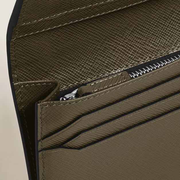 Montblanc long wallet 14 pockets Sartorial leather khaki 221364