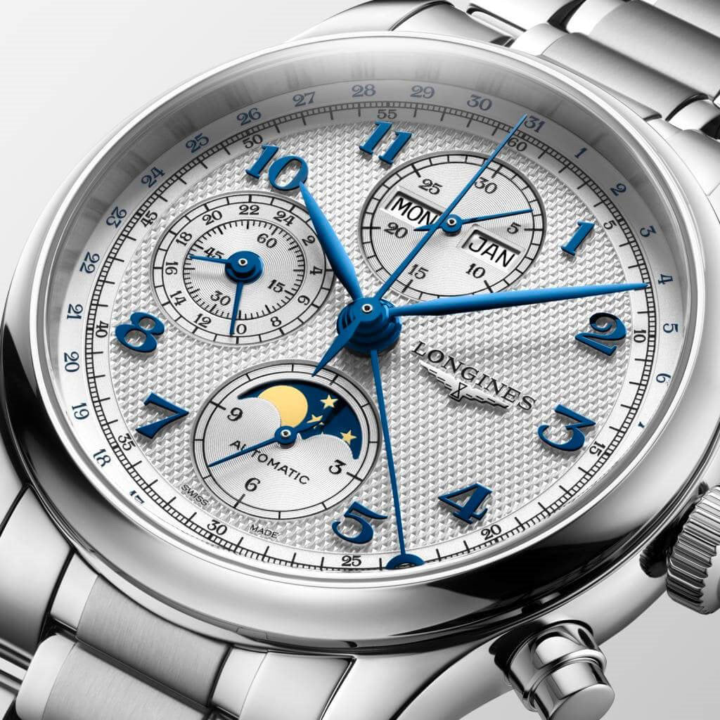 Longines horloge Master Collection Chrono Moonphase 41mm zilver automatisch staal L2.962.4.73.6