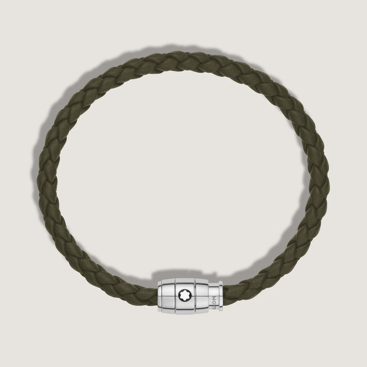 Montblanc 3-ring steel bracelet and Meisterstück Kaki leather size L 13600568