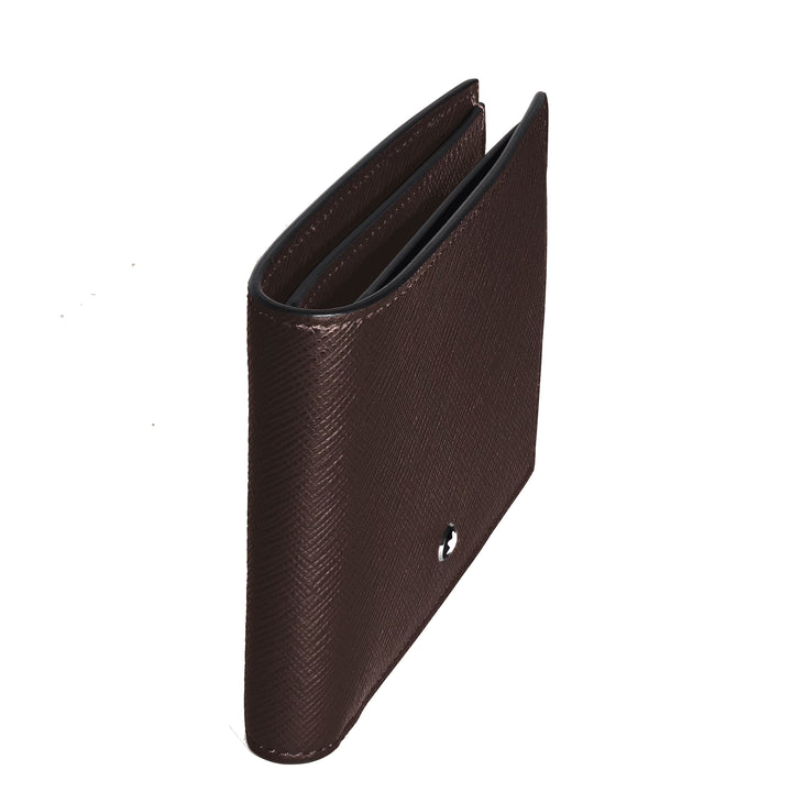 Portefeuille Montblanc 8 poches en cuir Sartorial couleur ébène 223023