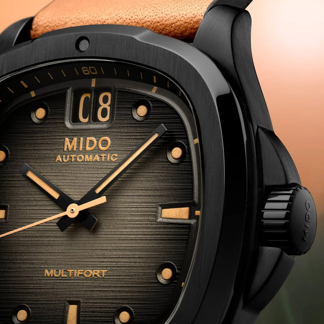 Montre Mido Multifort TV Big Date 40mm automatique acier gris finition PVD noir M049.526.36.081.00