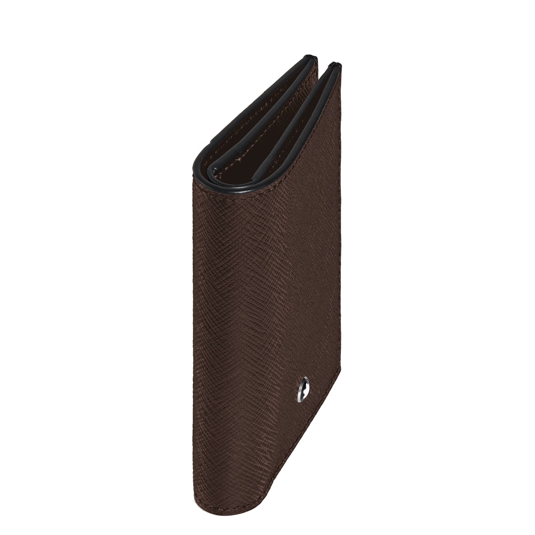 Montblanc portemonnee Mini 4 Pockets kleermakersleer ebbenhout kleur 222989