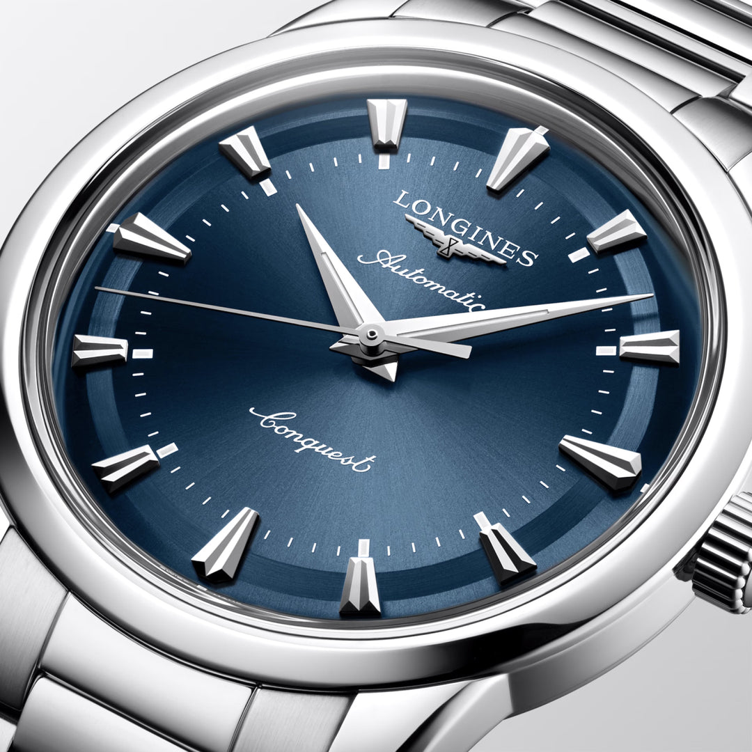 Longines Heritage 40 mm Automatikuhr aus blauem Stahl L1.650.4.92.6