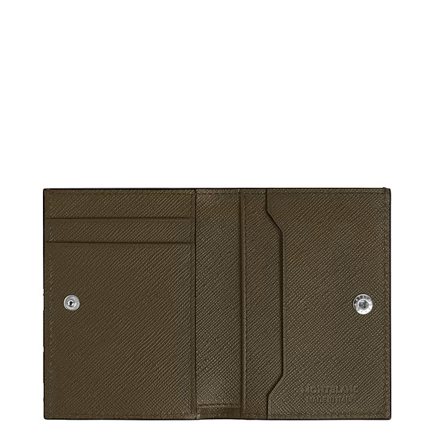 Montblanc mini portemonnee 4 vakken Klerenleer kaki 221508