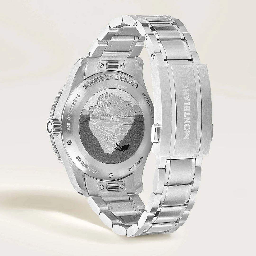 Montblanc horloge Iced Sea Automatic Date 0 Oxygen 38mm wit automatisch staal 134024