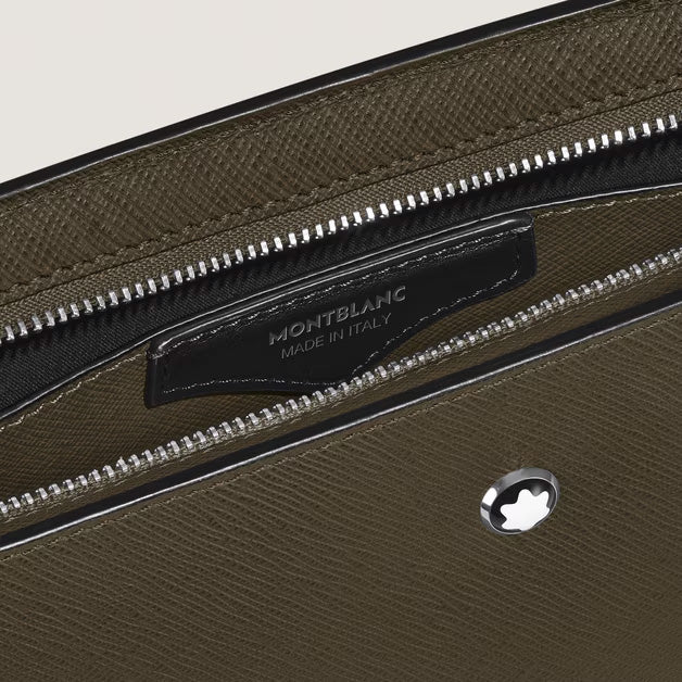 Montblanc Sartorial Kaki leather clutch bag 221566