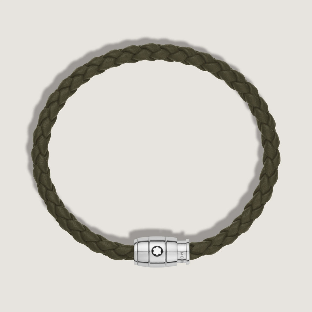 Montblanc stalen band met 3 ringen en Meisterstück Kaki leer maat S 13600360
