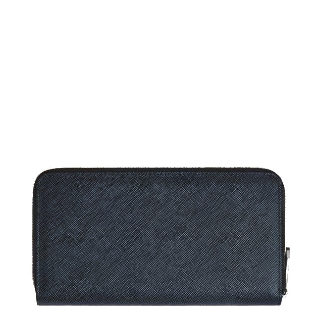 Montblanc wallet 12 compartments with zip Sartorial blue tweed 220365