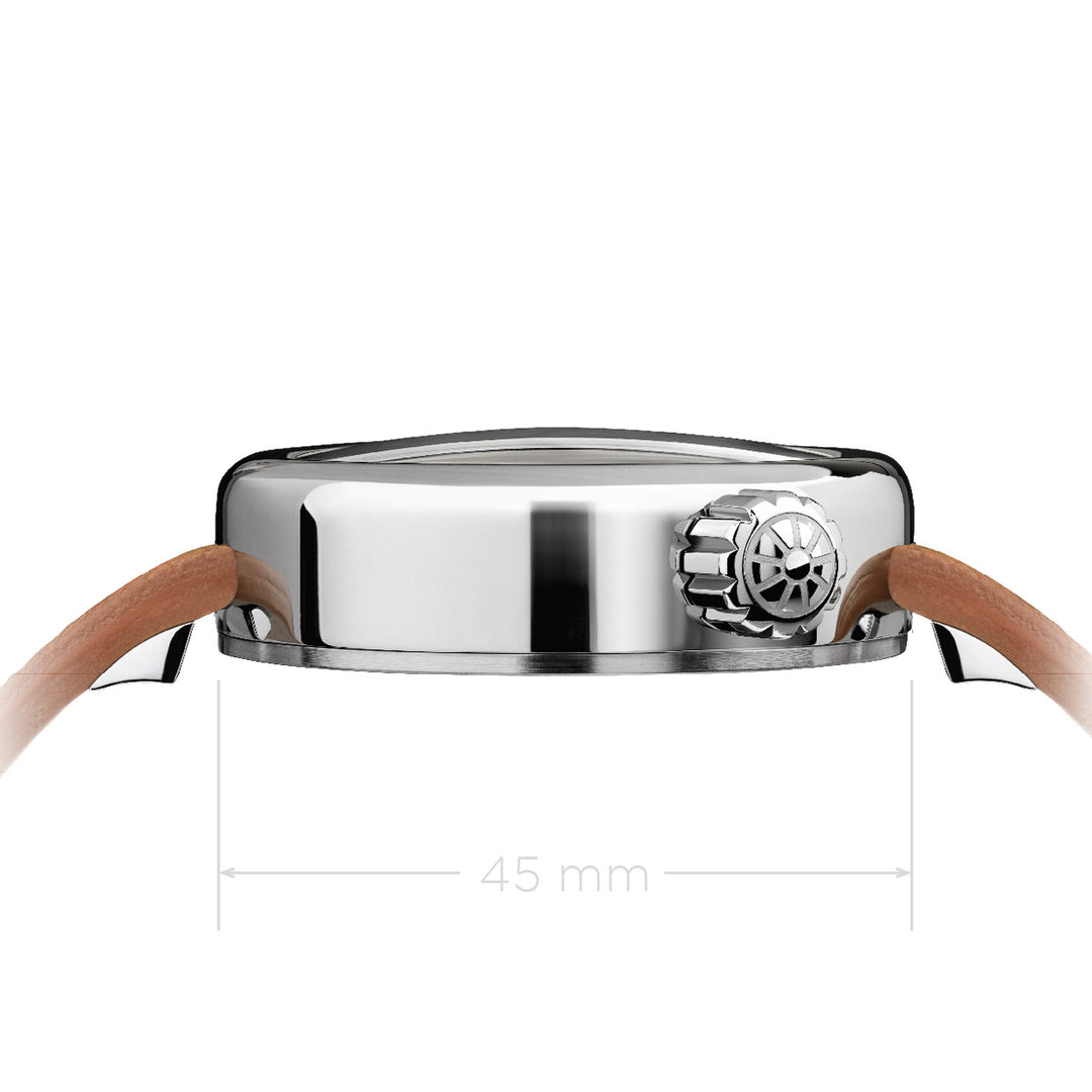 Giuliano Mazzuoli Manometeruhr 45 mm, weißer Automatikstahl, MRP05N