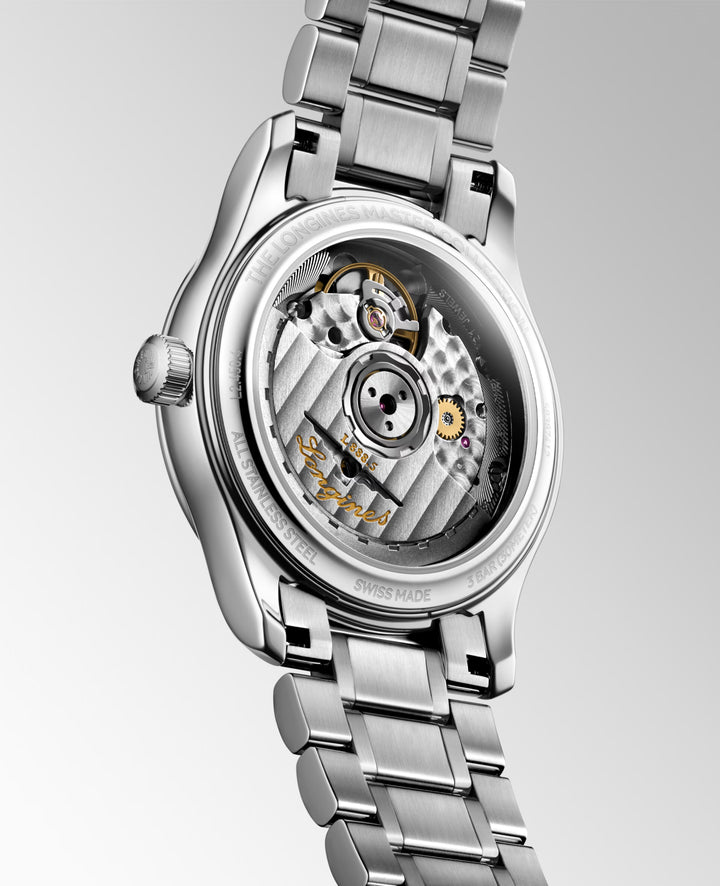 Longines Master Collection watch 34mm mother of pearl diamonds automatic steel L2.450.4.87.6