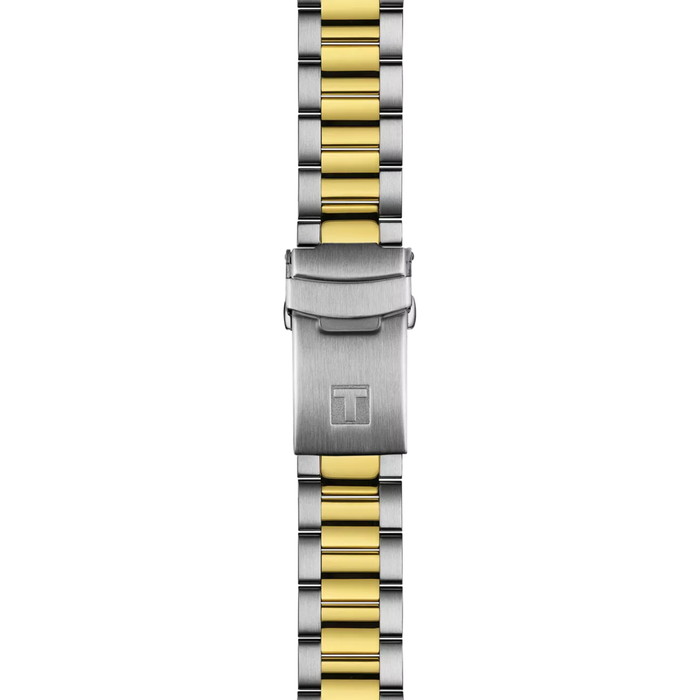 Tissot Seastar 1000 GMT Uhr 40 mm schwarzer Quarz -Stahl -Finish PVD Gold Gold T120.852.22.051.00