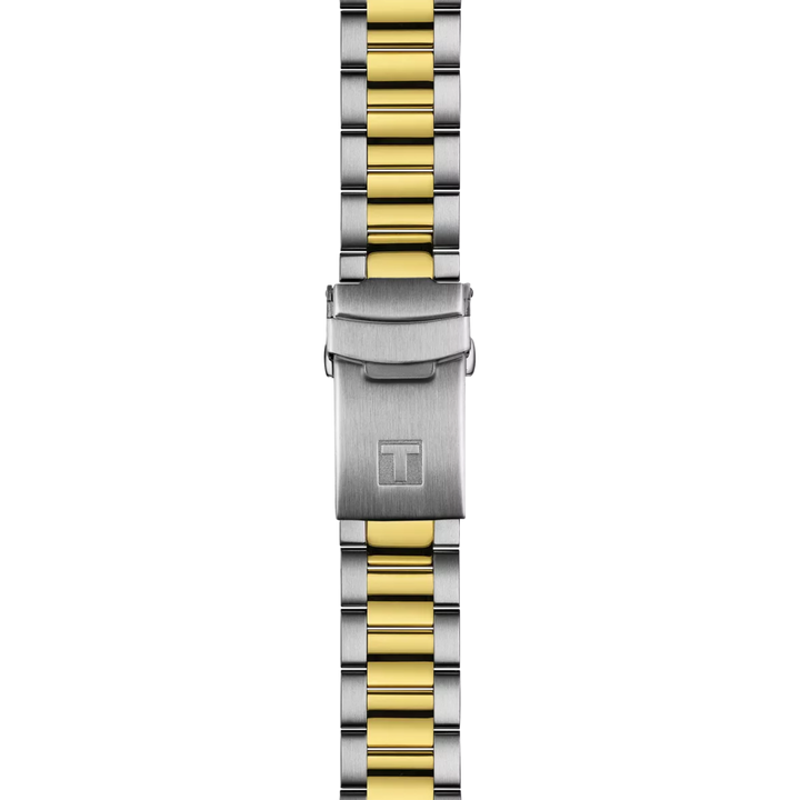 Tissot Seastar 1000 GMT Uhr 40 mm schwarzer Quarz -Stahl -Finish PVD Gold Gold T120.852.22.051.00