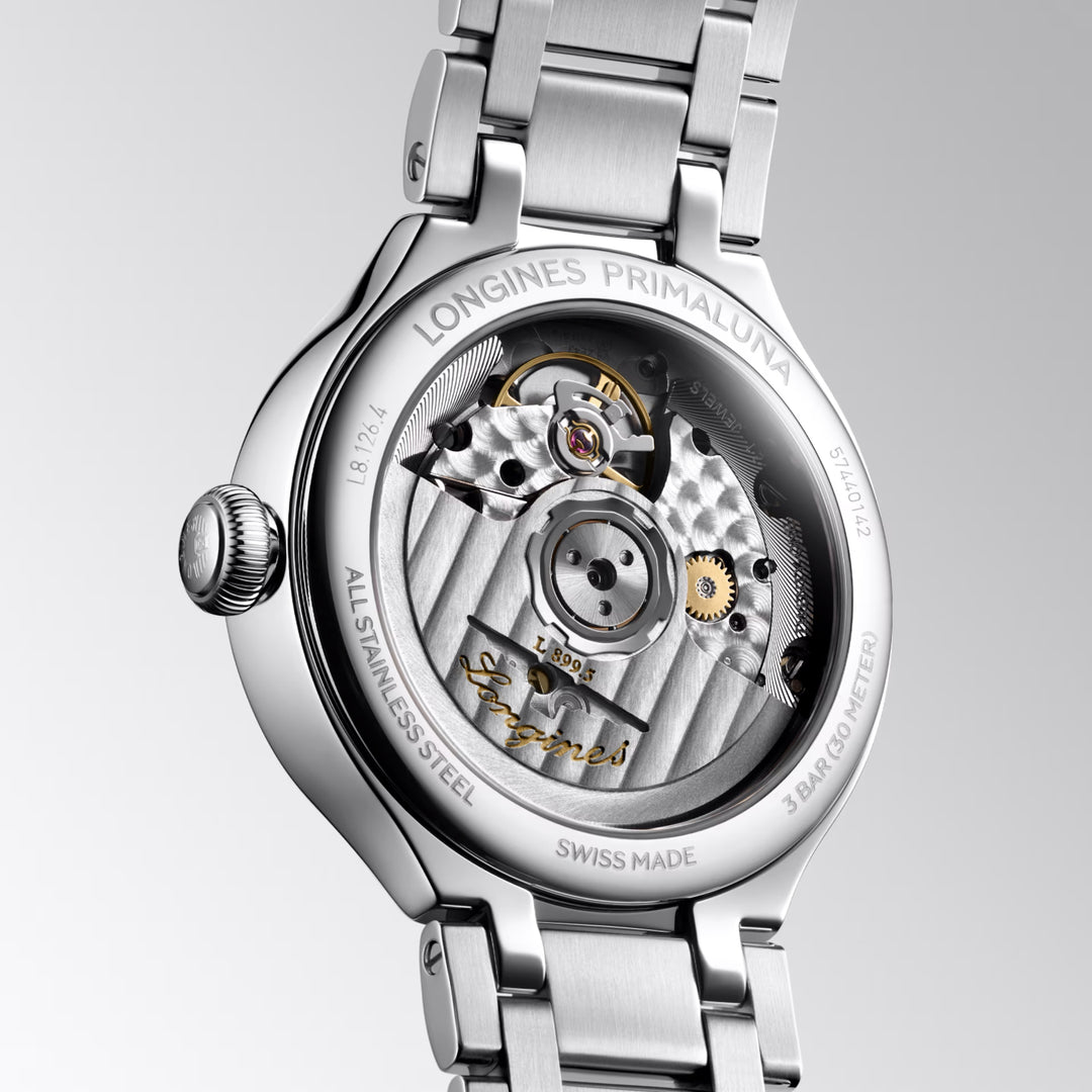 Longines Primaluna Moonphase horloge 34mm zilver automatisch staal L8.126.4.71.6