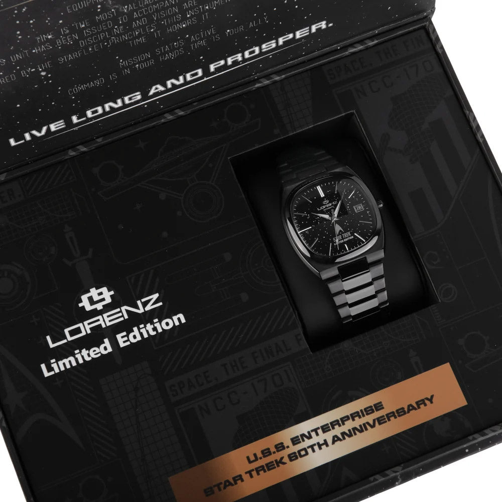Lorenz horloge STAR TREK Deep Space Limited Edition 40x36 mm zwart automatisch staal zwarte PVD afwerking 030287LE