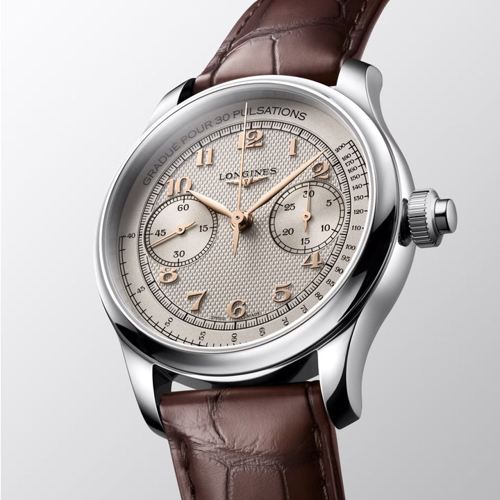 Montre Longines Master Collection Chrono Monopoussoir 41mm ivoire manuel acier L2.960.4.78.2