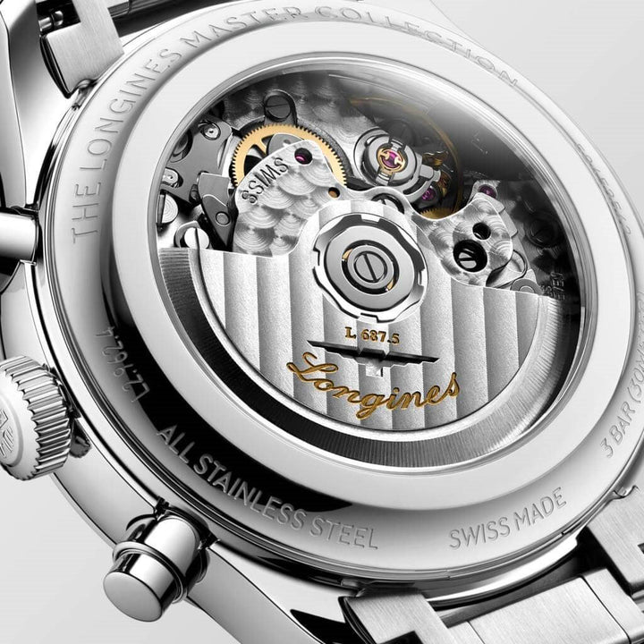 Longines horloge Master Collection Chrono Moonphase 41mm zilver automatisch staal L2.962.4.73.6