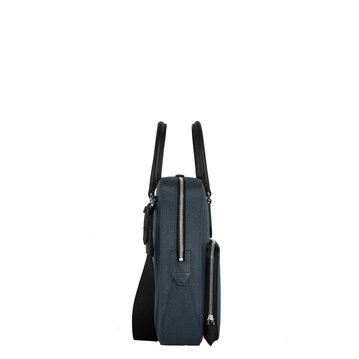 Montblanc Sartorial medium documententas blauw tweed 220332