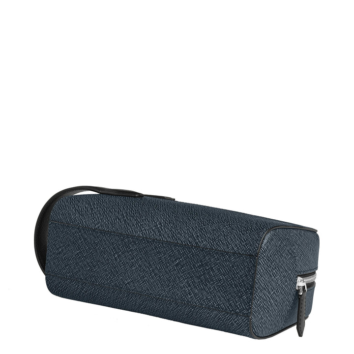 Montblanc Sartorial blaue Tweed-Clutch 220339