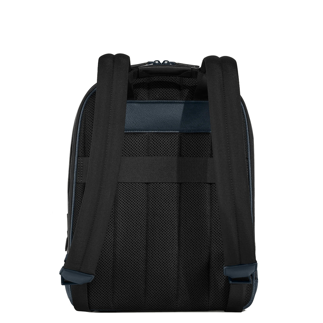 Montblanc mittlerer Rucksack mit 3 Fächern Sartorial blauer Tweed 220335