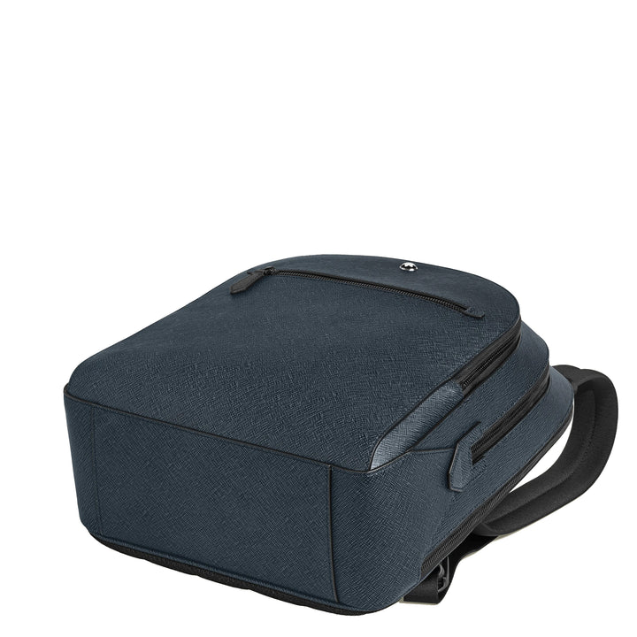 Montblanc mittlerer Rucksack mit 3 Fächern Sartorial blauer Tweed 220335
