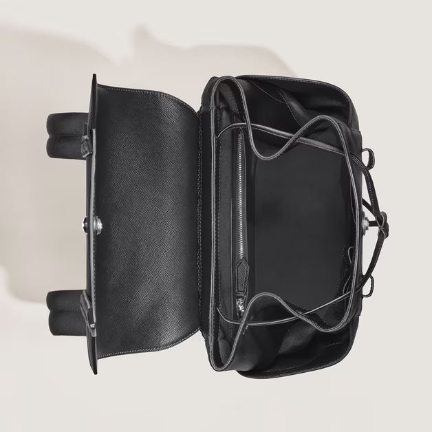 Sac à dos Montblanc moyen Sartorial en cuir noir 220421