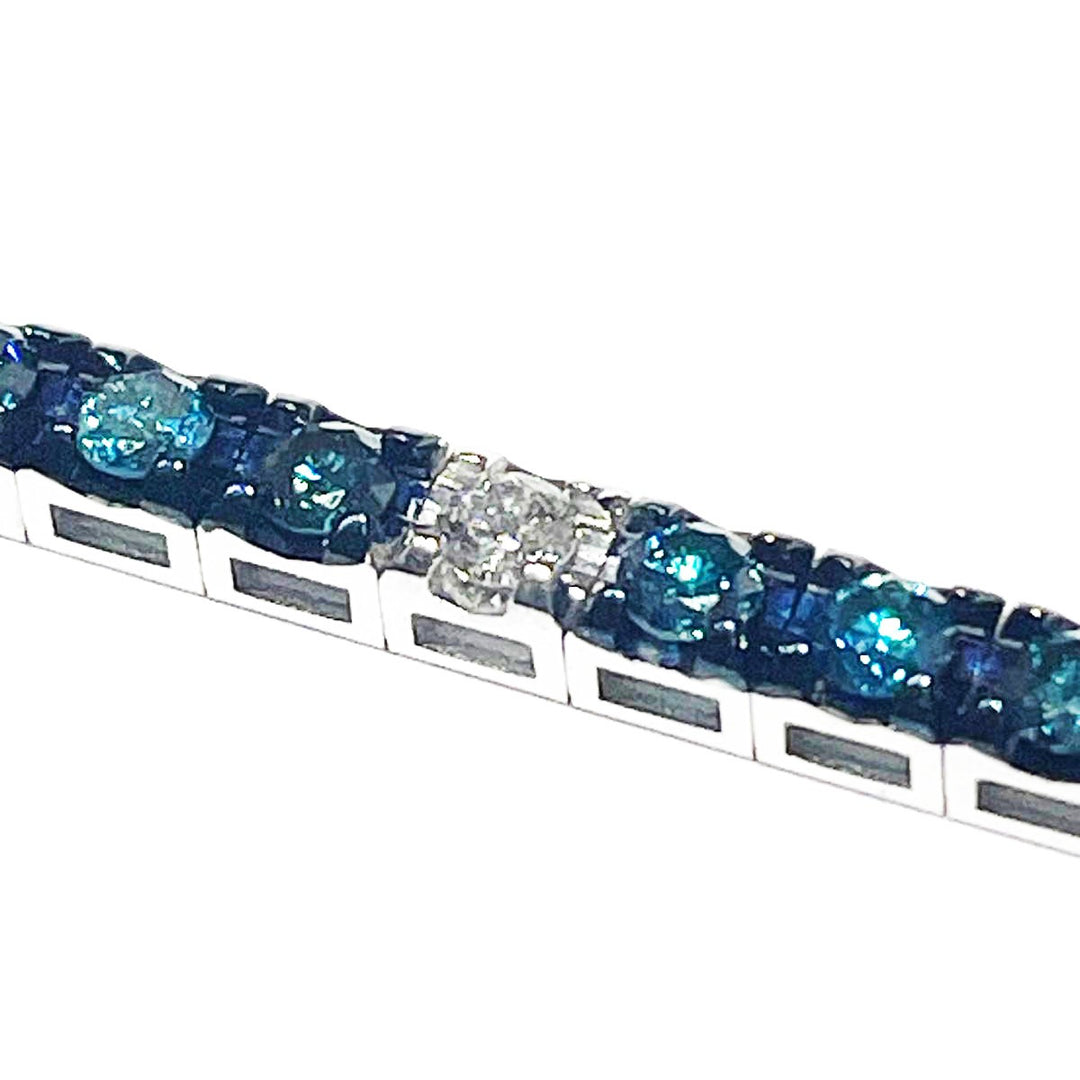 Bracelet Sidale Tennis en or blanc 18 carats diamants bleus M 5188-10-1-BB