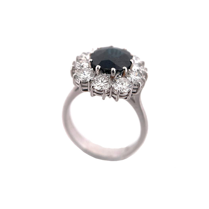 Capodagaglia Ring Flower 18KT Diamond Sapphire 0009ag