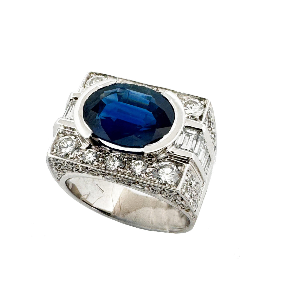 Capodagaglia Liberty Gold Ring 18kt Diamond Sapphire 0031ag