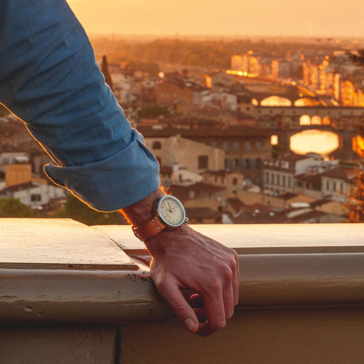 Giuliano Mazzuoli Manometeruhr 45 mm, weißer Automatikstahl, MRP05N