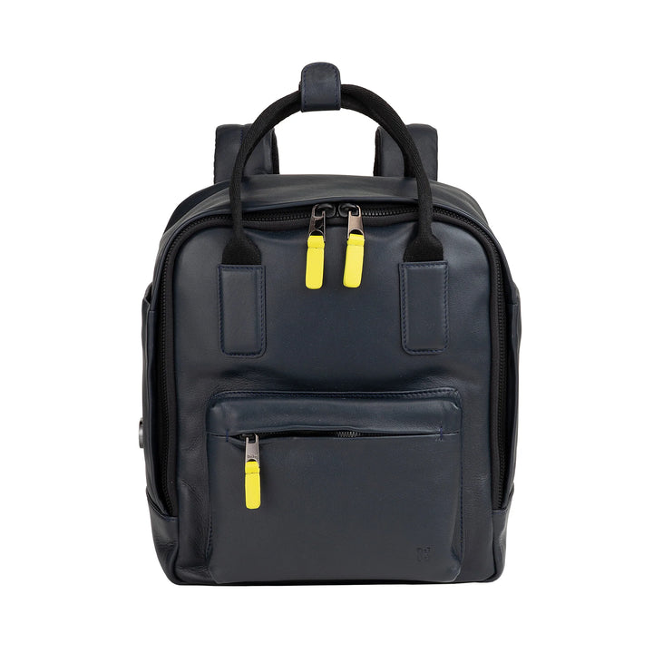 DUDU Sac à dos en cuir pour hommes et femmes - Sac à dos décontracté unisexe élégant et compact, 6,5 litres, avec poche avant et compartiment pour tablette, parfait pour le travail, les voyages et les loisirs