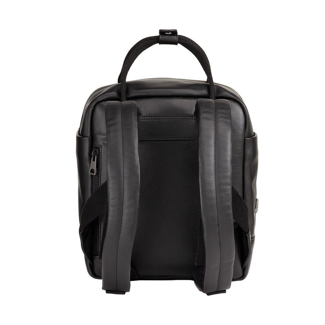DUDU Lederrucksack für Damen und Herren – Eleganter und kompakter Unisex-Freizeitrucksack, 6,5 Liter, mit Vordertasche und Tablet-Fach, perfekt für Arbeit, Reisen und Freizeit