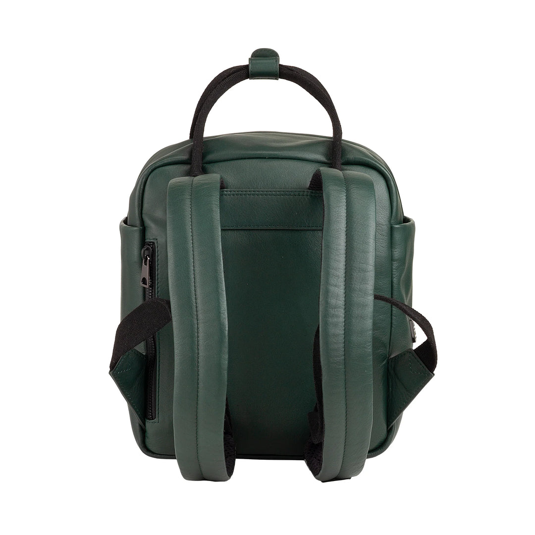 DUDU leren rugzak voor dames en heren - elegante en compacte unisex-casual rugzak, 6,5 liter, met voorvak en tabletvak, perfect voor werk, reizen en vrije tijd