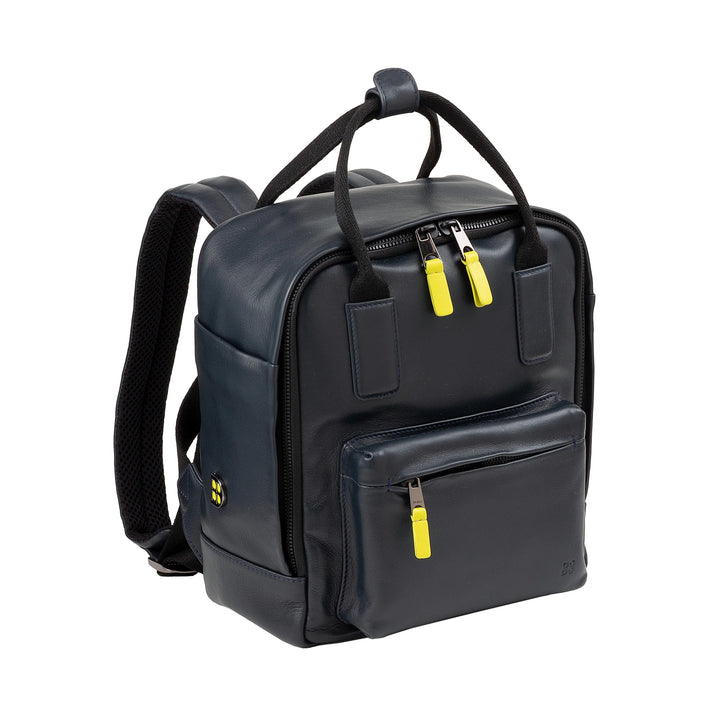 DUDU Sac à dos en cuir pour hommes et femmes - Sac à dos décontracté unisexe élégant et compact, 6,5 litres, avec poche avant et compartiment pour tablette, parfait pour le travail, les voyages et les loisirs