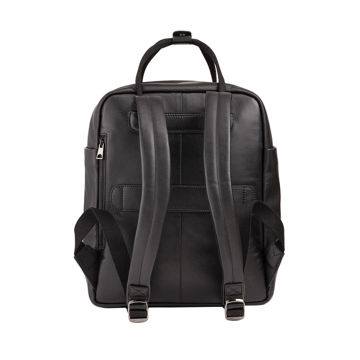 DUDU leren rugzak voor dames en heren - elegante en ruime unisex-casual rugzak, 19 liter, met voorvak en tabletvak, perfect voor werk, reizen en vrije tijd