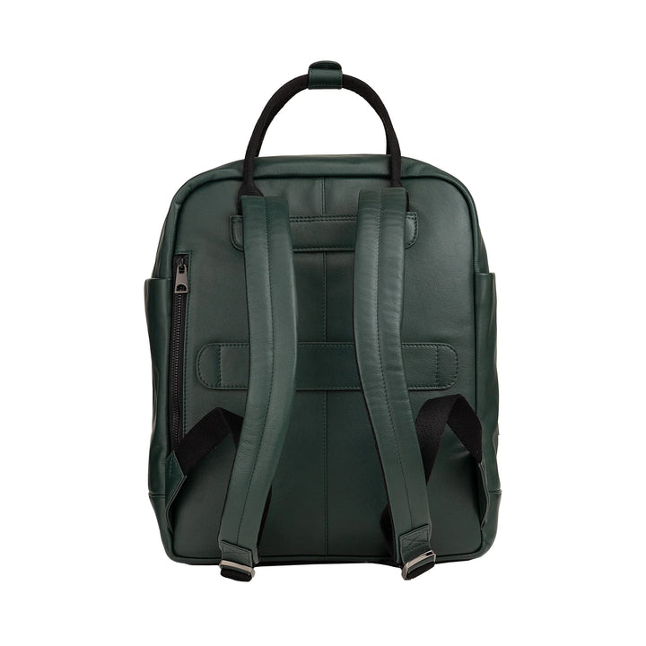 DUDU leren rugzak voor dames en heren - elegante en ruime unisex-casual rugzak, 19 liter, met voorvak en tabletvak, perfect voor werk, reizen en vrije tijd