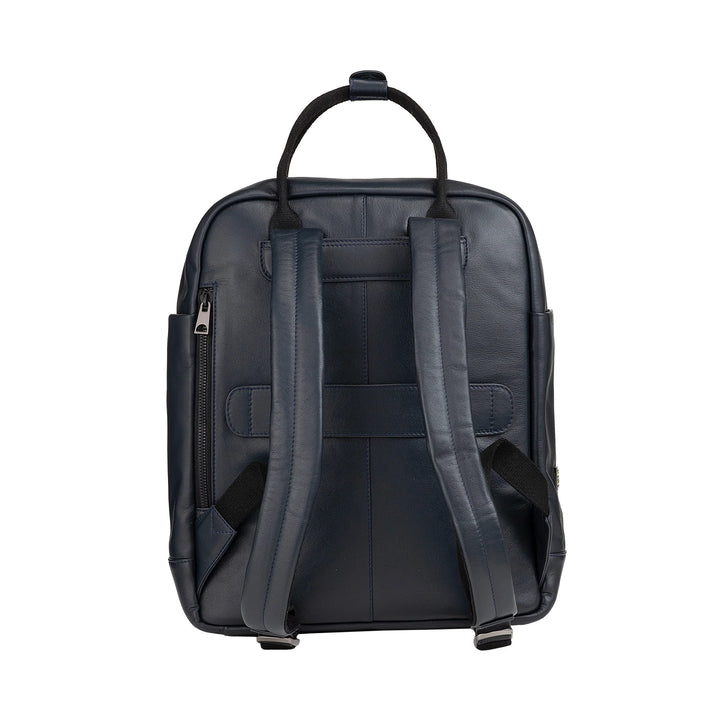DUDU leren rugzak voor dames en heren - elegante en ruime unisex-casual rugzak, 19 liter, met voorvak en tabletvak, perfect voor werk, reizen en vrije tijd